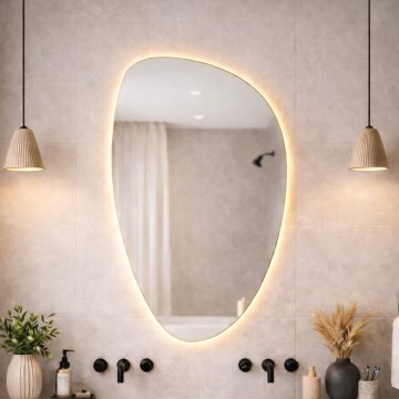 Baltica Design - LED Oglindă de perete pentru baie cu iluminare integrată STONE FLUID LED/15W/230V 2700K 92x55 cm IP65