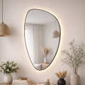 Baltica Design - LED Oglindă de perete pentru baie cu iluminare integrată STONE FLUID LED/15W/230V 2700K 92x55 cm IP65 neagră