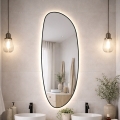 Baltica Design - LED Oglindă de perete pentru baie cu iluminare STONE FLUID LED/15W/230V 4500K 155x50 cm IP65 neagră