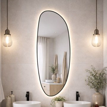 Baltica Design - LED Oglindă de perete pentru baie cu iluminare STONE FLUID LED/15W/230V 4500K 155x50 cm IP65 neagră