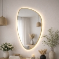 Baltica Design - Oglindă de baie montată pe perete cu iluminare LED STONE FLUID LED/15W/230V 2700K 92x55 cm IP65 aurie