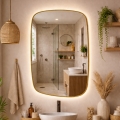 Baltica Design - Oglindă de perete pentru baie cu iluminare LED STONE CALM LED/15W/230V 4500K 90x60 cm IP65 auriu