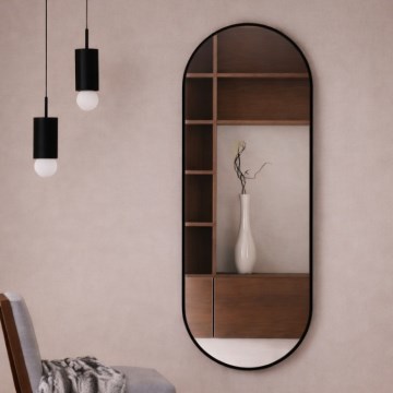 Baltica Design - Oglindă de perete TINY BORDER 140x60 cm neagră