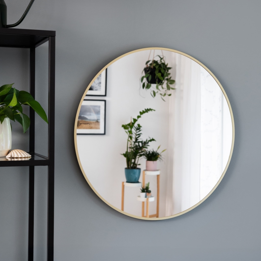 Baltica Design - Oglindă de perete TINY BORDER Ø 60 cm, aurie