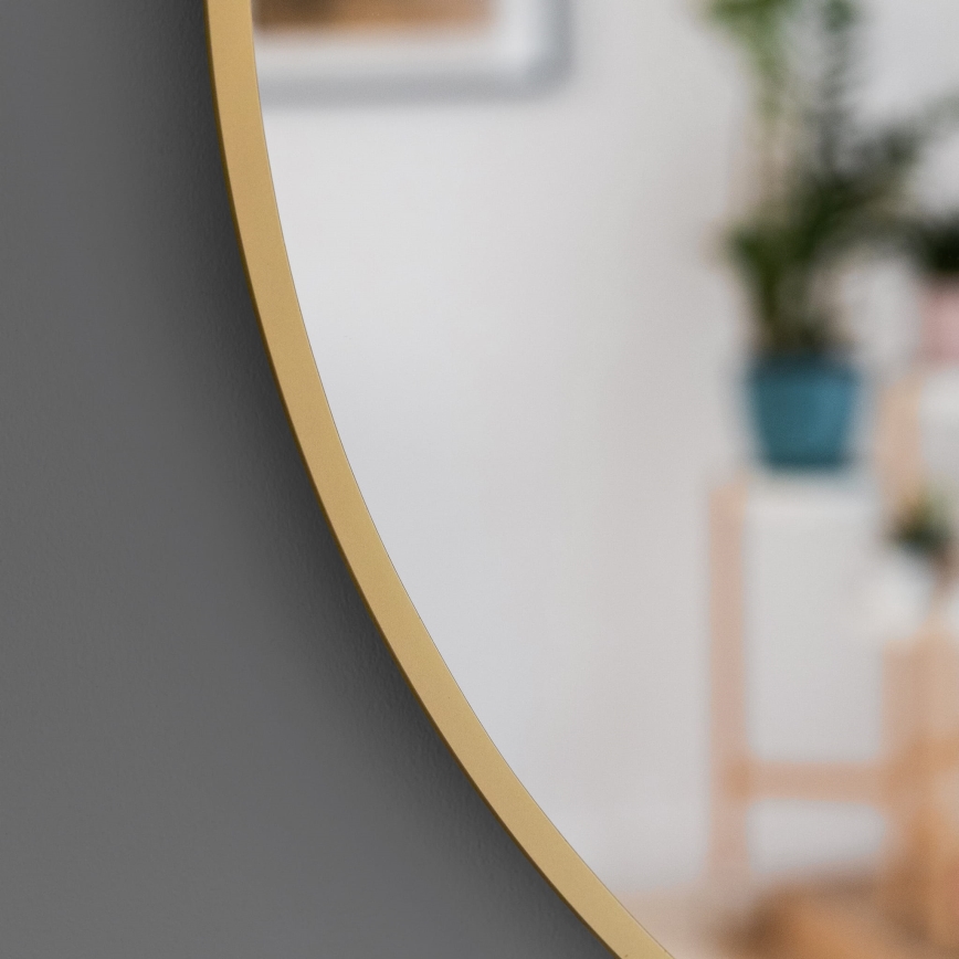 Baltica Design - Oglindă LED de perete pentru baie cu iluminare BRIGHT, 15W, 230V, 3000K, Ø 80 cm, IP65, aurie