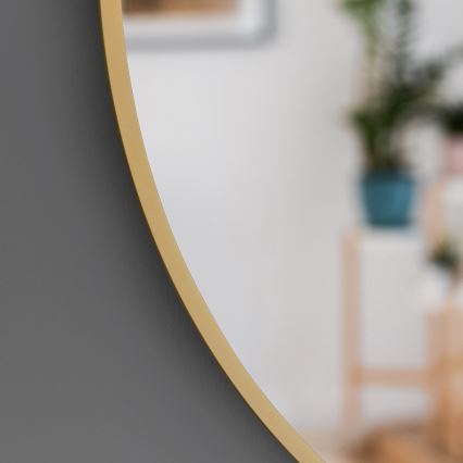 Baltica Design - Oglindă LED de perete pentru baie, iluminată BRIGHT, 15W/230V, 4500K, Ø 90 cm, IP65, aurie