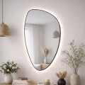 Baltica Design - Oglindă LED de baie de perete cu iluminare integrată STONE FLUID LED/15W/230V 4500K 92x55 cm IP65 negru