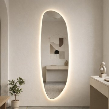 Baltica Design - Oglindă LED de perete pentru baie cu iluminare integrată STONE FLUID LED/15W/230V 4500K 155x50 cm IP65