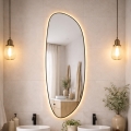 Baltica Design - Oglindă LED de perete pentru baie cu iluminare STONE FLUID LED/15W/230V 2700K 155x50 cm IP65 neagră