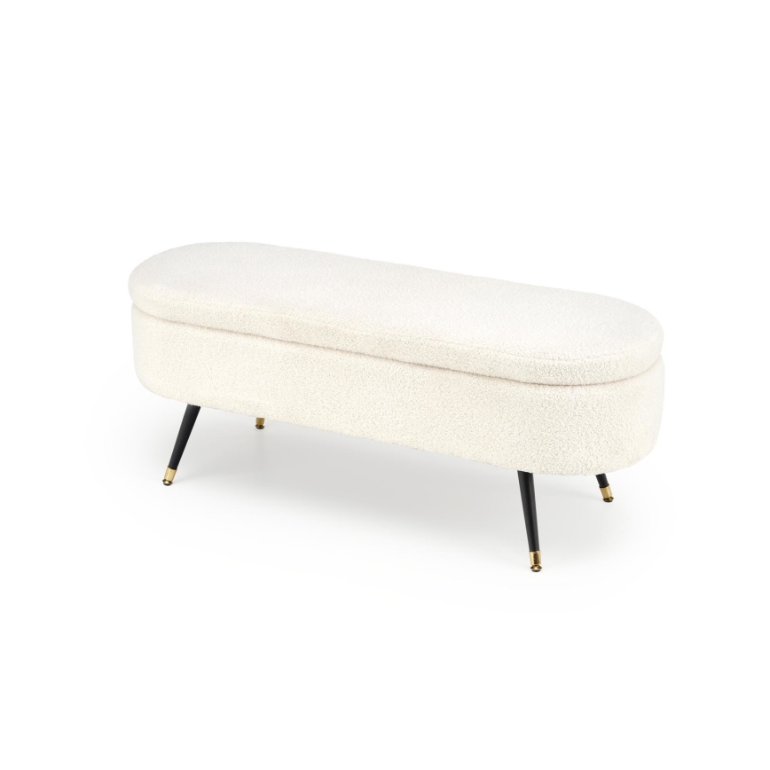 Bancă cu spațiu de depozitare AVEIRO 46x120 cm alb