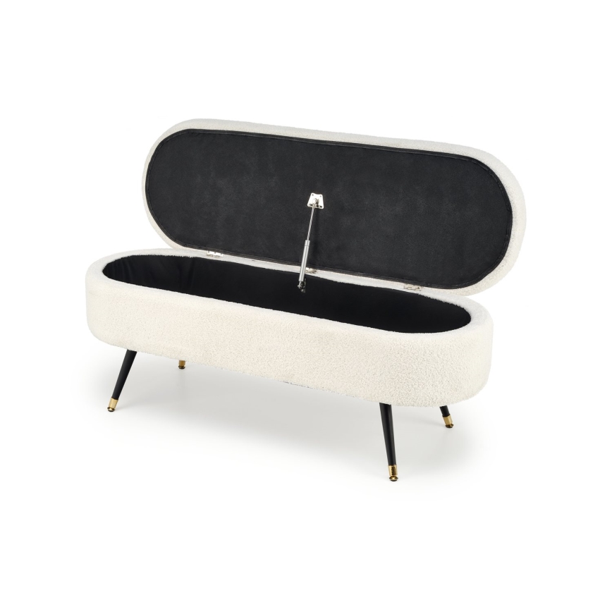 Bancă cu spațiu de depozitare AVEIRO 46x120 cm alb