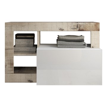 Bancă LENOR alb/maro