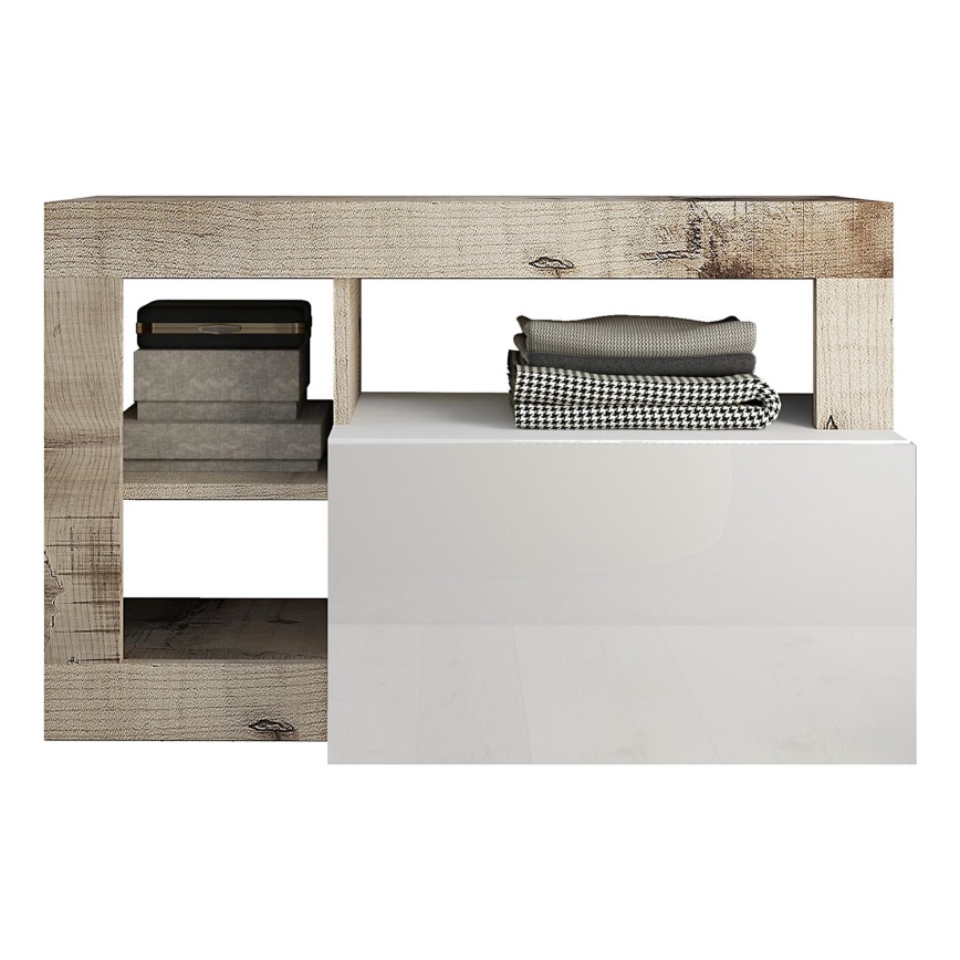 Bancă LENOR alb/maro