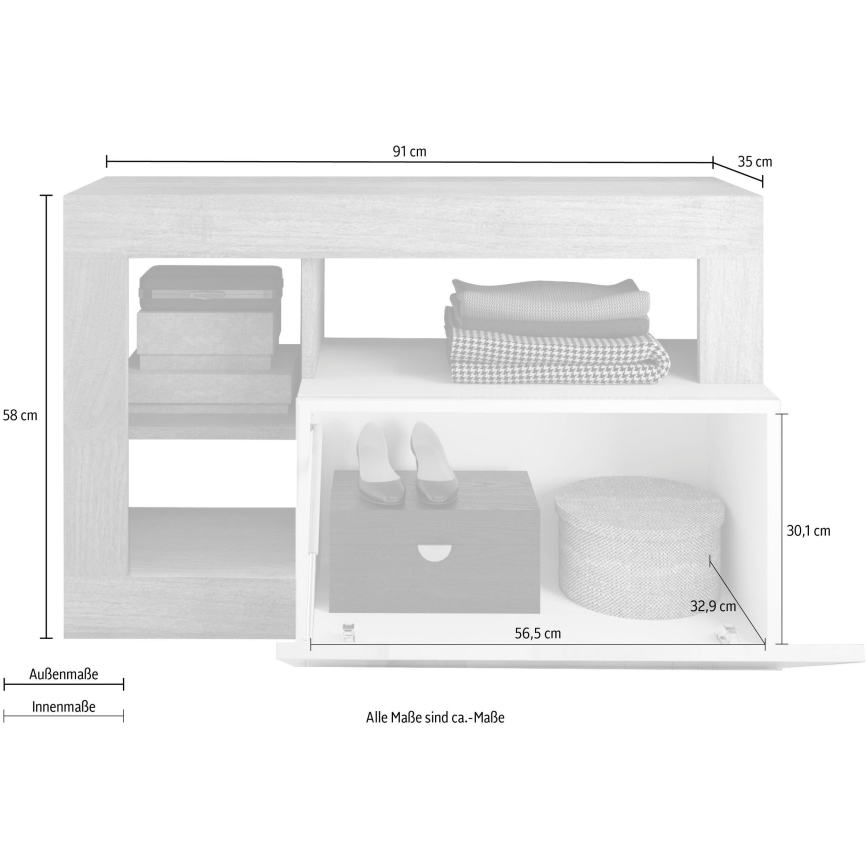 Bancă LENOR alb/maro