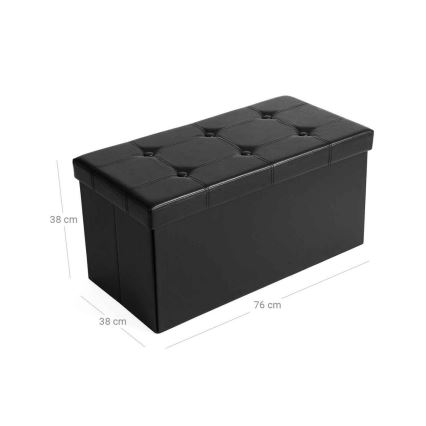 Bancă SULTAN din piele, neagră