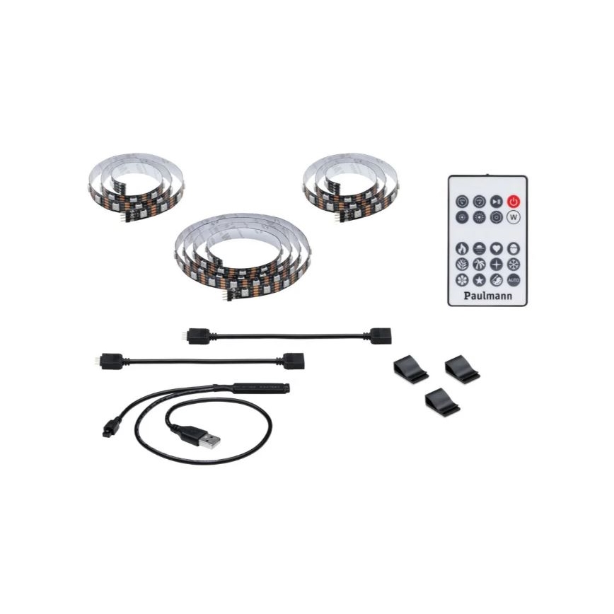 Bandă dimabilă pentru televizor LED/3,5W RGB 2m ZOLL 5V Paulmann 78880 + telecomandă