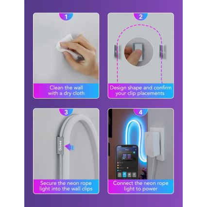 Bandă LED Govee flexibilă Neon SMART RGBIC 3m Wi-Fi IP67