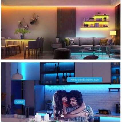 Bandă LED Govee Wi-Fi RGB Smart LED 15m + telecomandă