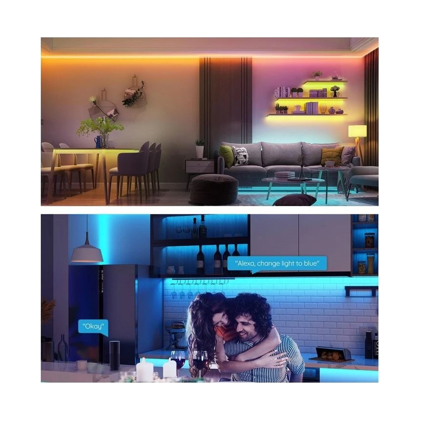 Bandă LED Govee Wi-Fi RGB Smart LED 15m + telecomandă