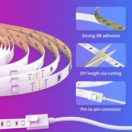 Bandă LED Govee Wi-Fi RGB Smart LED 15m + telecomandă