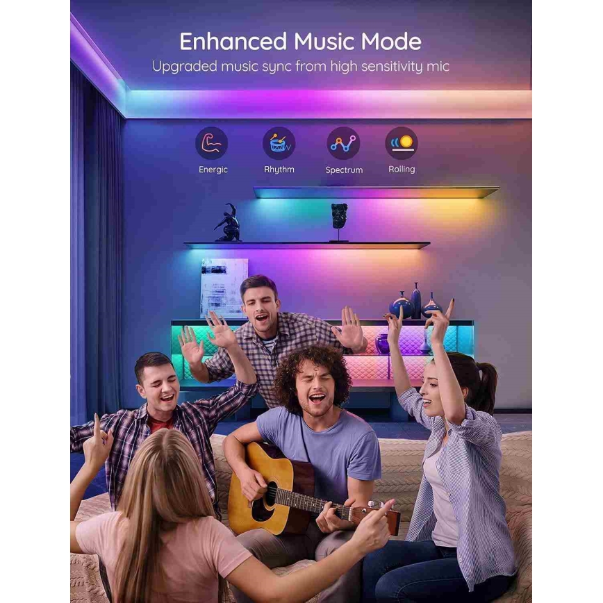 Bandă LED Govee Wi-Fi RGBIC Smart PRO 10m extra durabilă