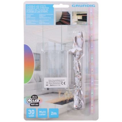 Bandă LED Grundig 2m LED/3xAA multicolor