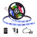 Bandă LED RGB dimabilă de exterior Aigostar 3m LED/24W/12/230V IP65 + telecomandă