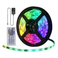 Bandă LED RGB dimabilă de exterior Aigostar 5m LED/24W/12/230V IP65 + telecomandă