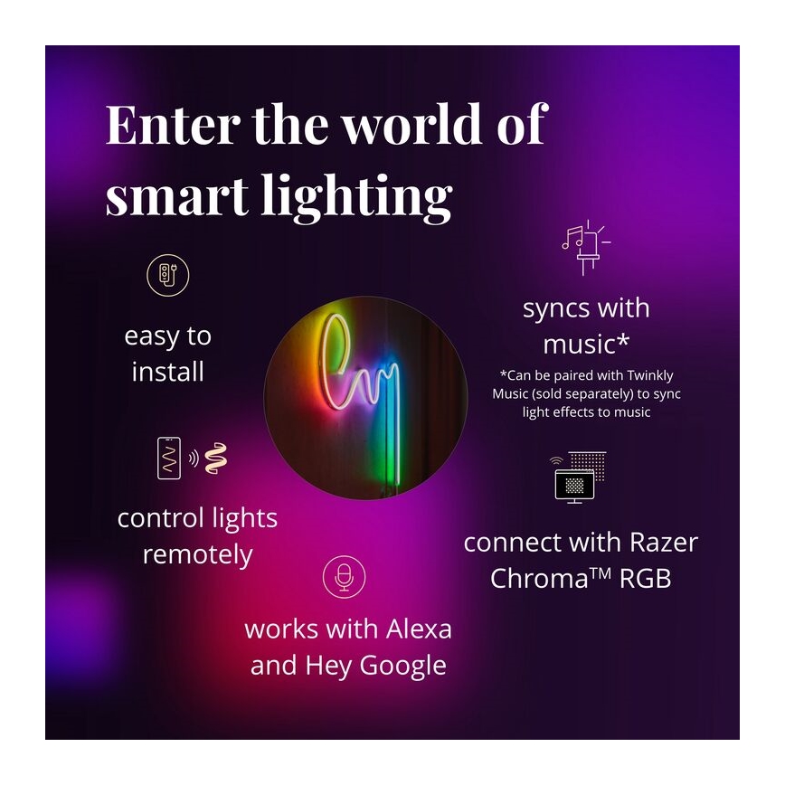 Bandă LED RGB dimabilă FLEX 200xLED 5m Wi-Fi Twinkly