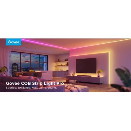 Bandă LED RGBICW dimabilă Govee COB 3780 diode 3m Wi-Fi Matter