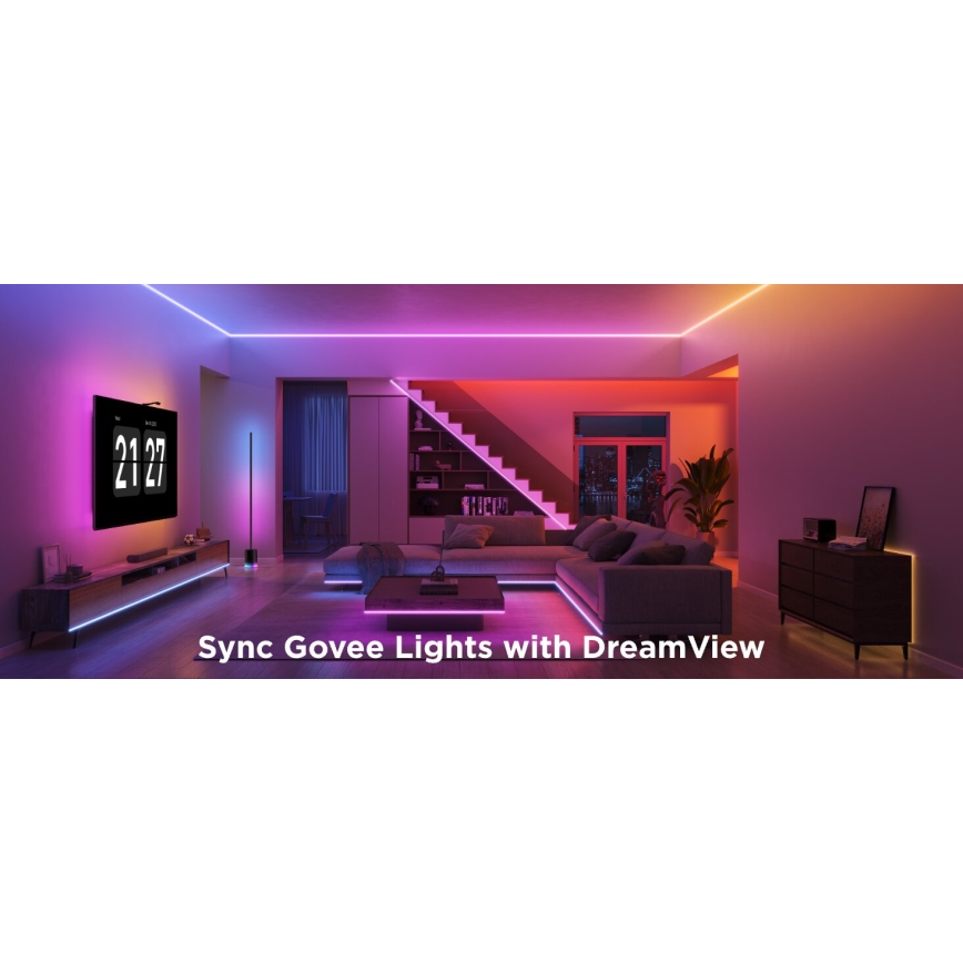 Bandă LED RGBICW dimabilă Govee COB 3780 diode 3m Wi-Fi Matter