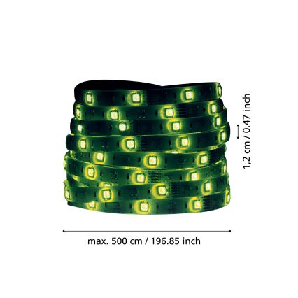 Bandă LED RGBW dimabilă 5m LED/11W/12/230V 2700-6500K ZigBee Eglo