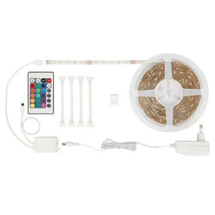 Bandă LED RGBW dimabilă 6,5m LED/22W/230V Brilo + telecomandă