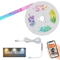 Bandă LED RGBW dimabilă MUSIC 6,6m LED/7,5W/USB Wi-Fi Tuya Brilo + telecomandă