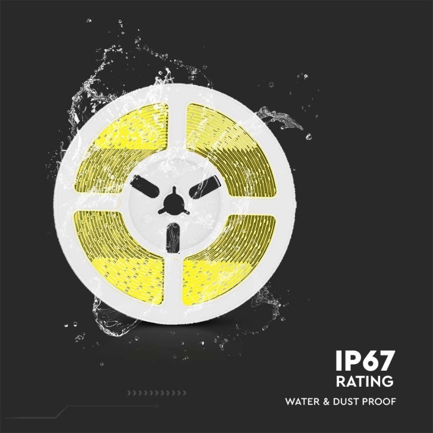 Banda LED solară reglabilă LED/1,2W/3,7V 4000K IP67 1500 mAh 5m + telecomandă