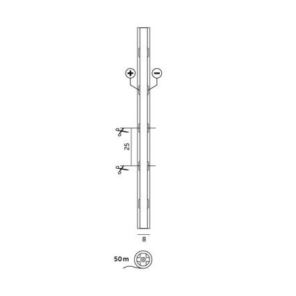 Bandă LED TRAMO, 500 W, 12 V, 50 m, 6500 K