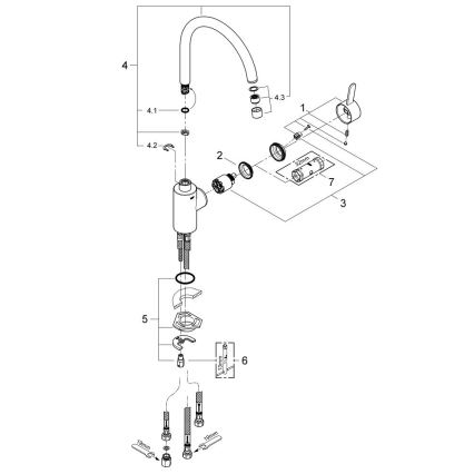 Baterie chiuvetă GROHE EUROSMART COSMOPOLITAN 31180000, crom lucios
