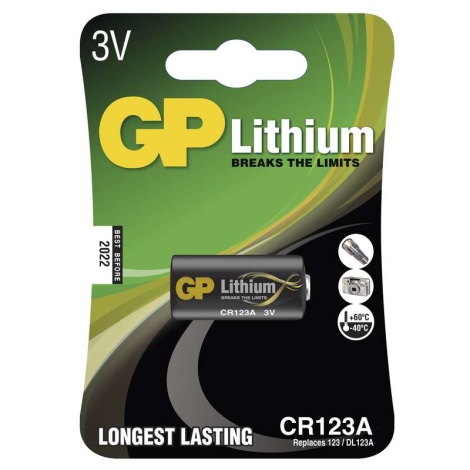 Baterie cu litiu CR123A GP LITHIUM 3V/1400 mAh