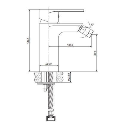 Baterie de bideu Cersanit S951-316 CREA negru