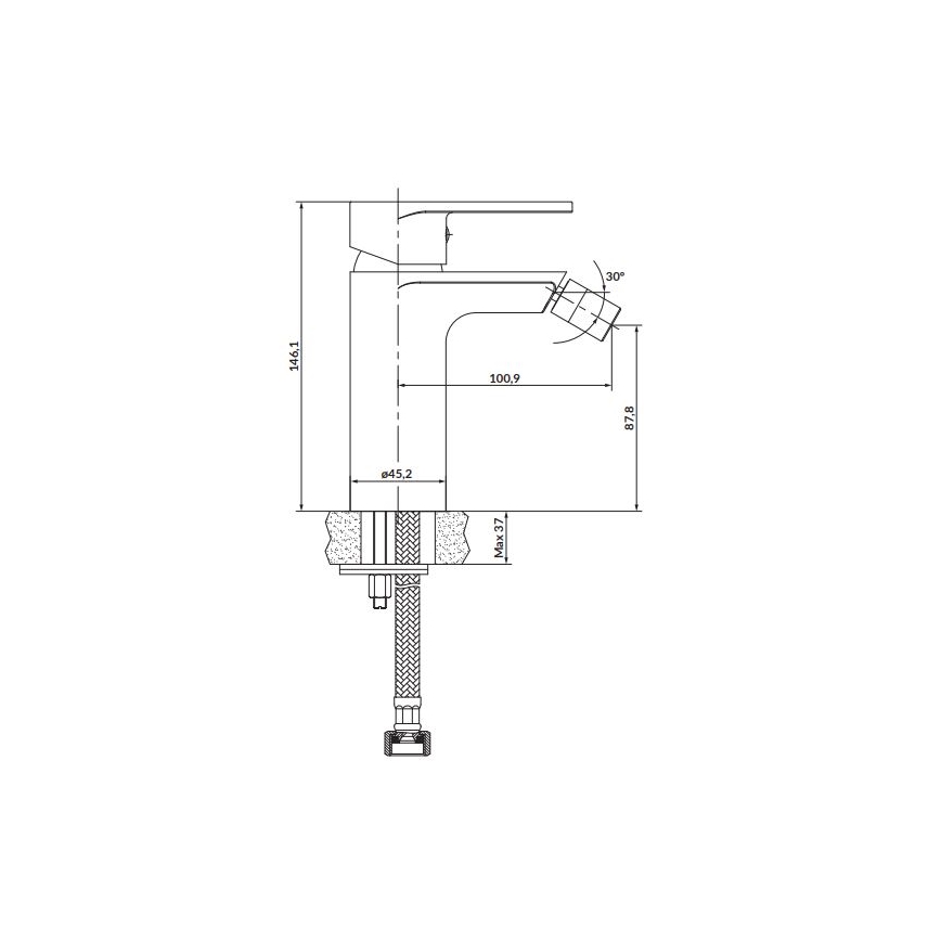 Baterie de bideu Cersanit S951-317 CREA nichel