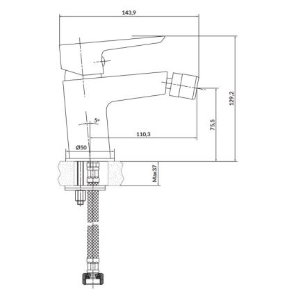 Baterie de bideu Cersanit S951-349 MILLE negru