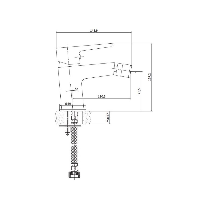 Baterie de bideu Cersanit S951-349 MILLE negru