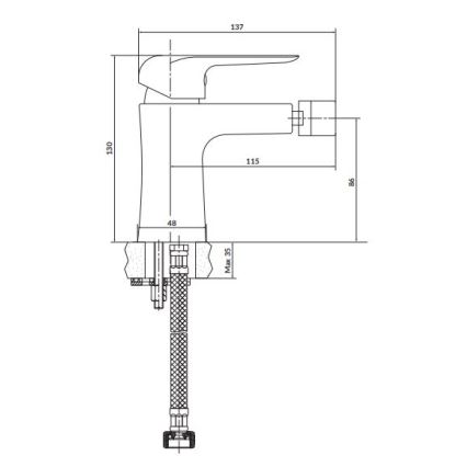 Baterie de bideu Cersanit S951-350 CITY crom lucios