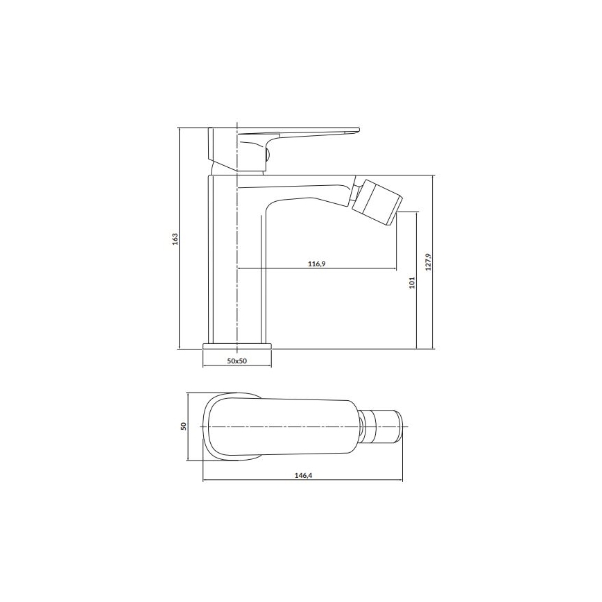 Baterie de bideu Cersanit S951-380 LARGA crom lucios