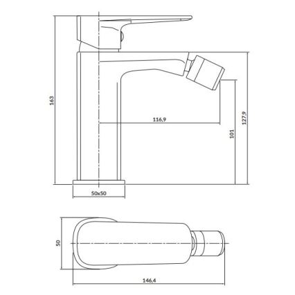 Baterie de bideu Cersanit S951-381 LARGA auriu