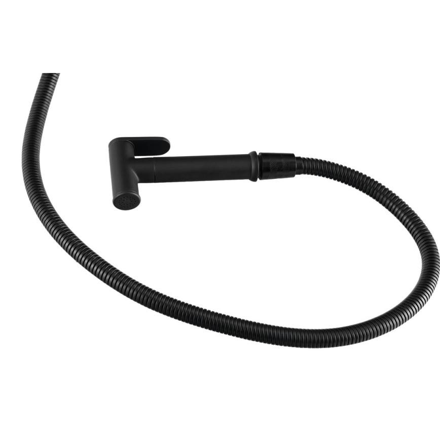 Baterie de bideu cu duș pentru instalare ascunsă Aqualine negru mat