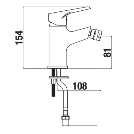 Baterie de bideu JIKA H3411W10041101 CUBE 15,4 cm crom lucios