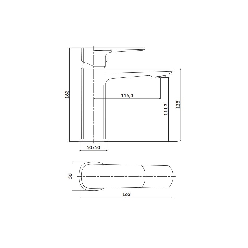 Baterie de cadă Cersanit S951-390 LARGA 16,3 cm negru