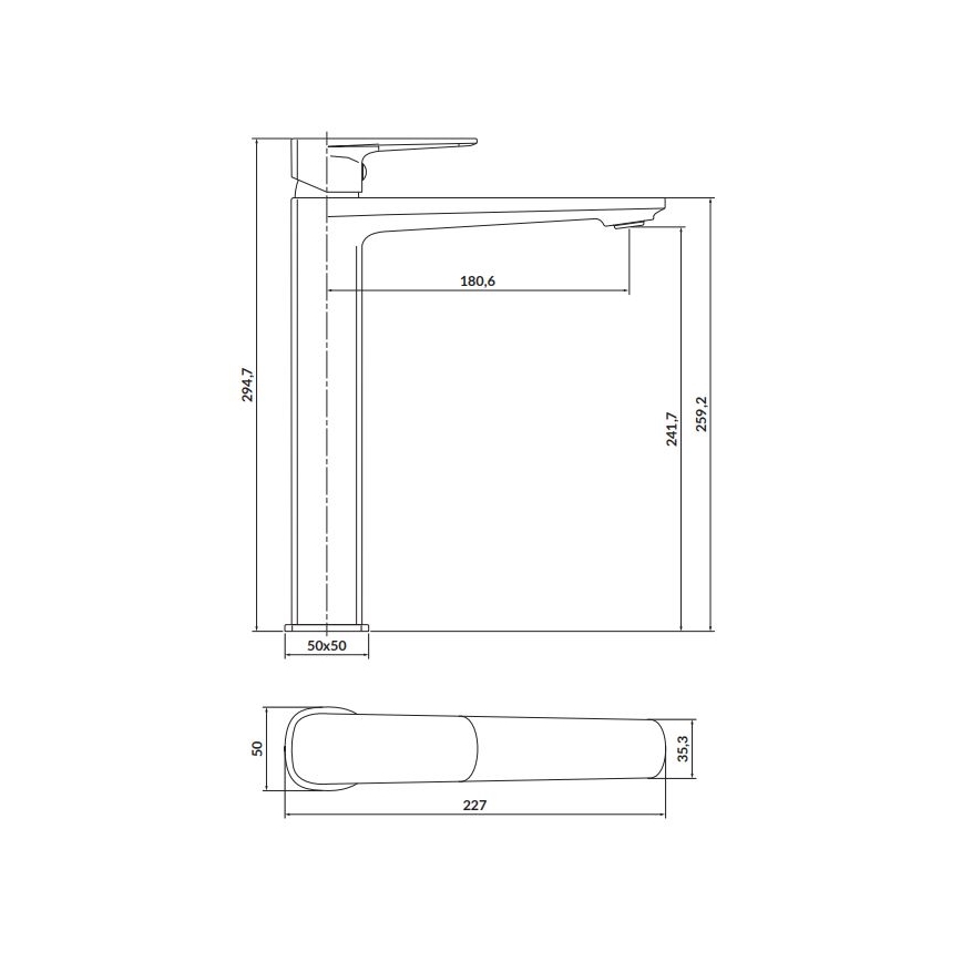 Baterie de cadă Cersanit S951-391 LARGA 29,5 cm negru