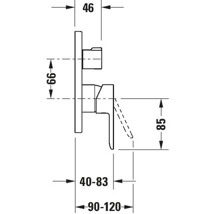 Duravit DC5210018010 - Baterie de cadă încastrată D-CODE, crom lucios